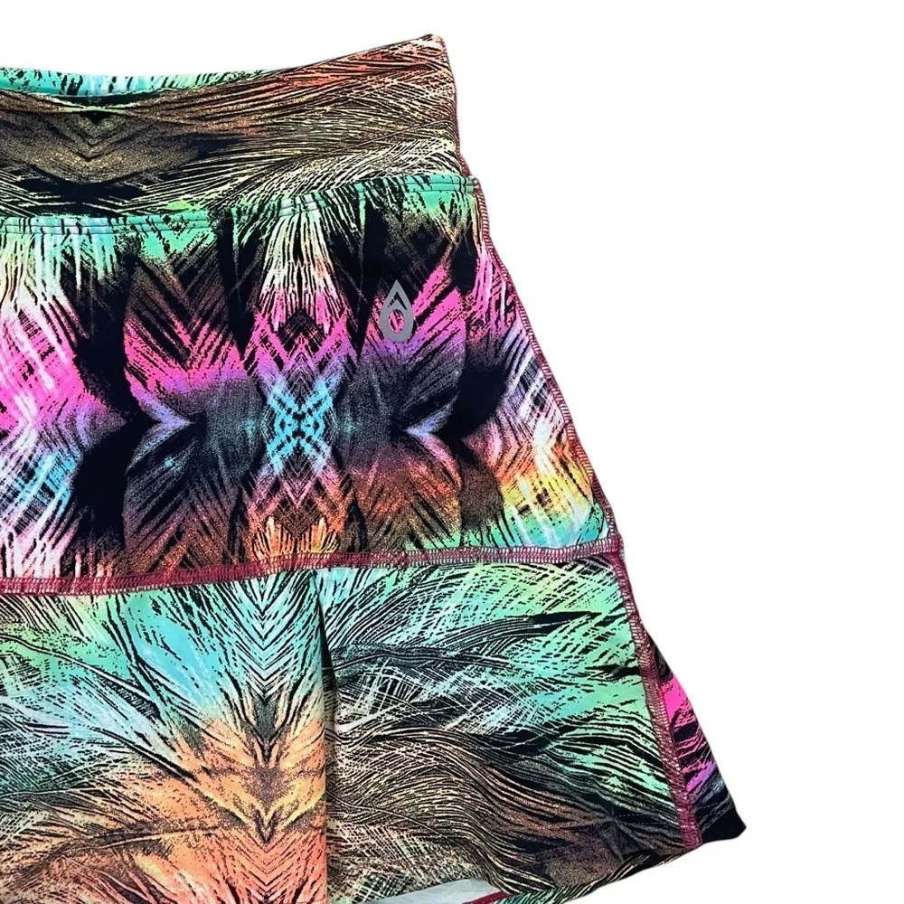 Dona Jo Jojo Tennis Skirt 14.5" Skort Black Feather Multicolor Size 1/Small - Picture 3 of 7